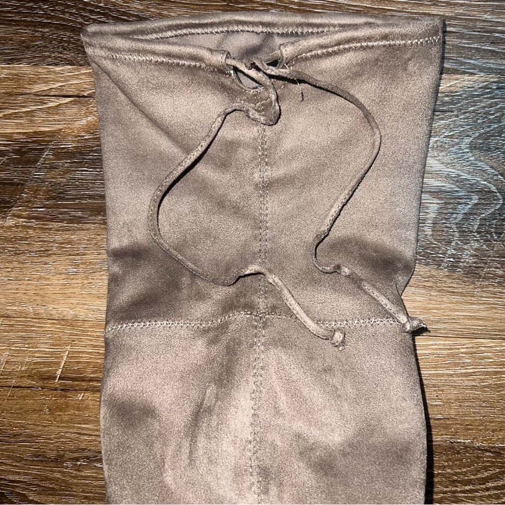 Unisa Taupe Over-the-Knee Faux Suede Boots, Size 7 - Picture 7 of 9
